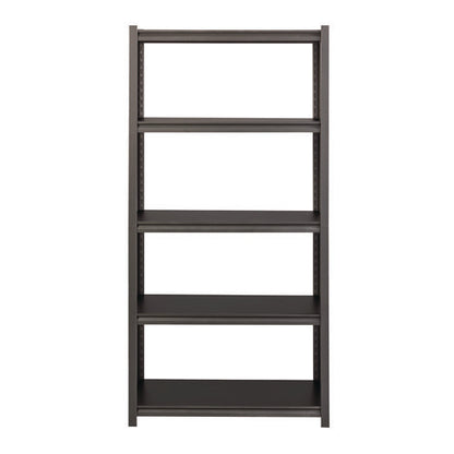 Steel Shelving Unit With Laminate Shelves, Five-shelf, 36w X 18d X 72h, Steel, Black/gun Metal Gray