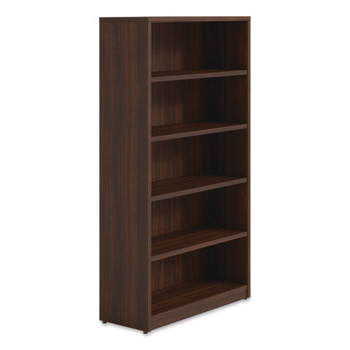 Alera Seville Bookcase, Five-shelf, 36w X 14d X 65h, Mahogany
