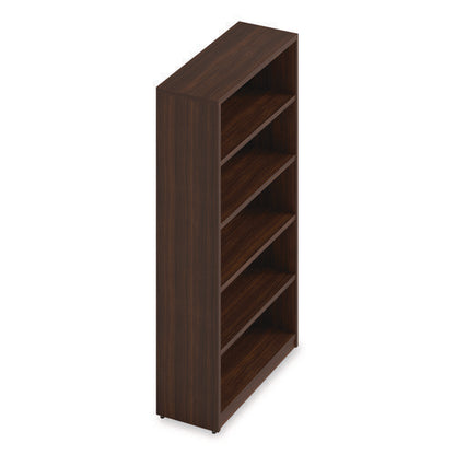 Alera Seville Bookcase, Five-shelf, 36w X 14d X 65h, Mahogany