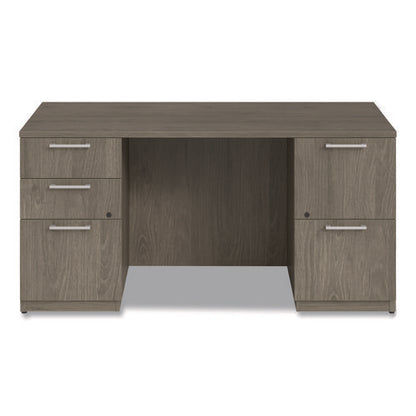 Alera Seville Series Double Pedestal Desk, 60" X 30" X 29", Walnut