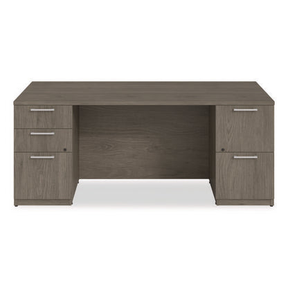 Alera Seville Series Double Pedestal Desk, 72" X 36" X 29", Walnut