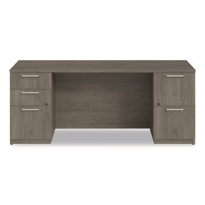 Alera Seville Series Double Pedestal Credenza, 72w X 24d X 29h, Walnut