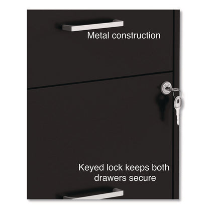 Soho Vertical File Cabinet, 2 Drawers: File/file, Letter, Black, 14" X 18" X 24.1"