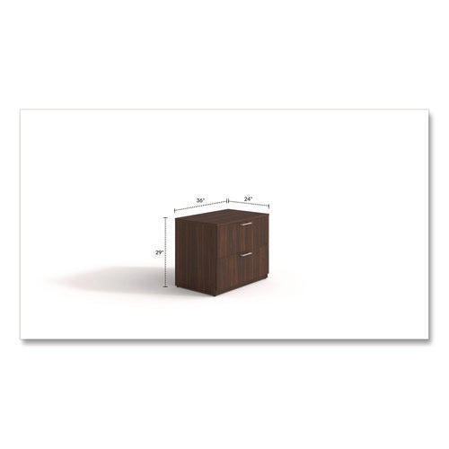 Alera Seville Series Lateral File Cabinet, 2 Legal-size File Drawers, Mahogany, 36" X 24" X 29"
