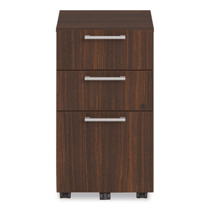 Alera Seville Series Mobile Pedestal, Left/right, 3-drawer: Box/box/file, Legal, Mahogany, 15" X 18" X 27"