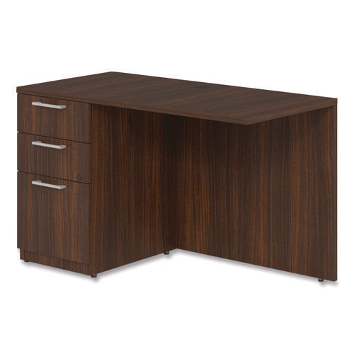 Alera Seville Series Desk Return With Pedestal, Left, 48" X 24" X 29", Mahogany