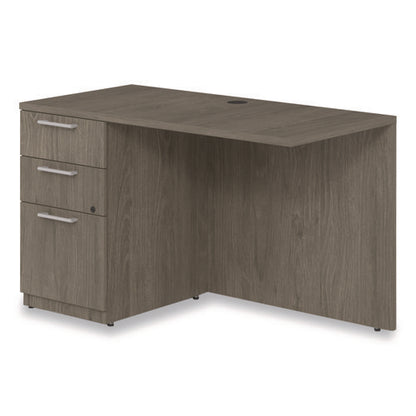 Alera Seville Series Desk Return With Pedestal, Left, 48" X 24" X 29", Walnut