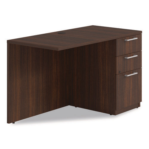 Alera Seville Series Desk Return With Pedestal, Right, 48" X 24" X 29", Mahogany
