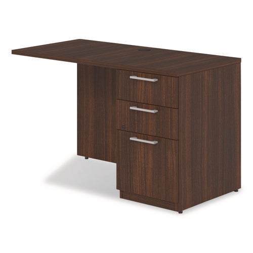 Alera Seville Series Desk Return With Pedestal, Right, 48" X 24" X 29", Mahogany