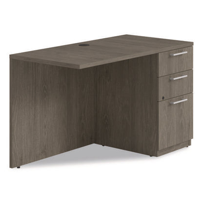 Alera Seville Series Desk Return With Pedestal, Right, 48" X 24" X 29", Walnut