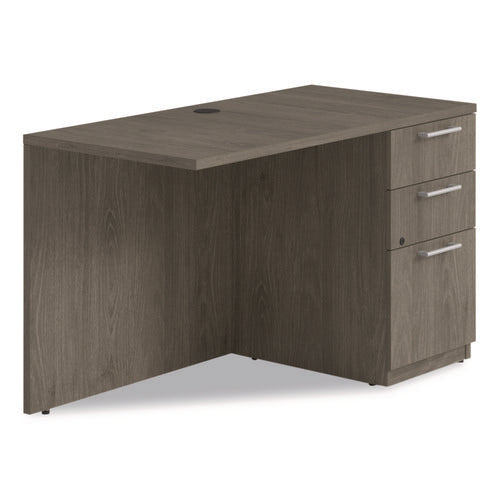Alera Seville Series Desk Return With Pedestal, Right, 48" X 24" X 29", Walnut
