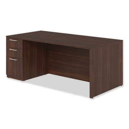 Alera Seville Series Single Pedestal Desk, Left Pedestal, 72" X 36" X 29", Mahogany