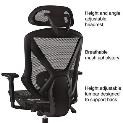 Alera Taunton Ergonomic Mesh Swivel Task Chair, Supports Up To 275lb, 17.44 To 20.98 Seat Height, Black Seat/back, Black Base