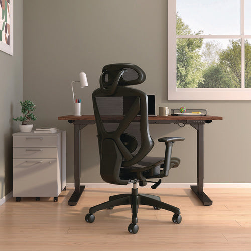 Alera Taunton Ergonomic Mesh Swivel Task Chair, Supports Up To 275lb, 17.44 To 20.98 Seat Height, Black Seat/back, Black Base
