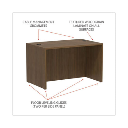 Alera Valencia Series Straight Front Desk Shell, 47.25" X 29.5" X 29.63", Modern Walnut