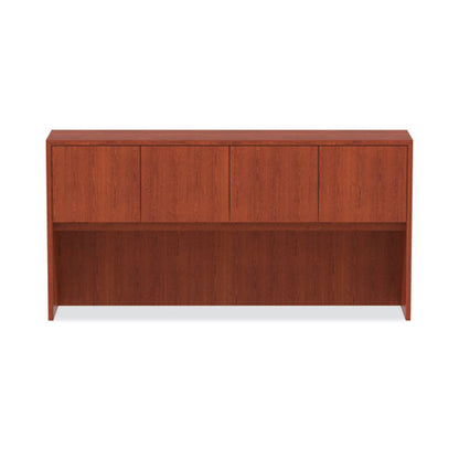 Alera Valencia Series Hutch With Doors, 4 Compartments, 70.63w X 15d X 35.38h, Medium Cherry