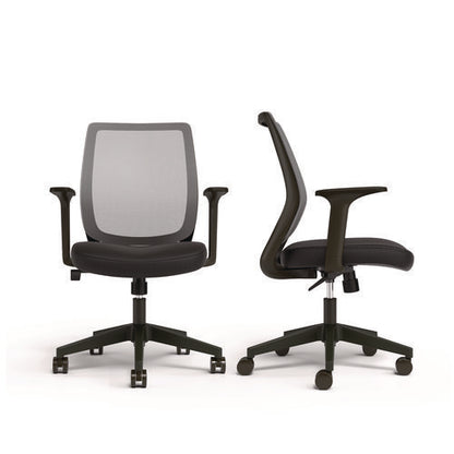 Alera Wessex Ergonomic Fabric Mesh Swivel Task Chair, Supports Up To 275lbs, 17.09 To 20.83 Seat Height, Black Seat/back/base