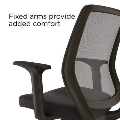 Alera Wessex Ergonomic Fabric Mesh Swivel Task Chair, Supports Up To 275lbs, 17.09 To 20.83 Seat Height, Black Seat/back/base