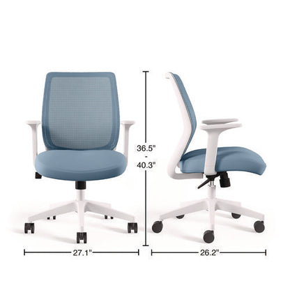 Alera Wessex Ergonomic Fabric Mesh Swivel Task Chair, Up To 275 Lb, 17.09 To 20.83 Seat Height, Seafoam Seat/back, White Base