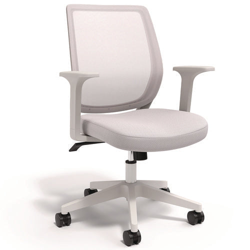 Alera Wessex Ergonomic Fabric Mesh Swivel Task Chair, Supports 275 Lb, 17.09 To 20.83 Seat Height, Gray Seat/back, White Base