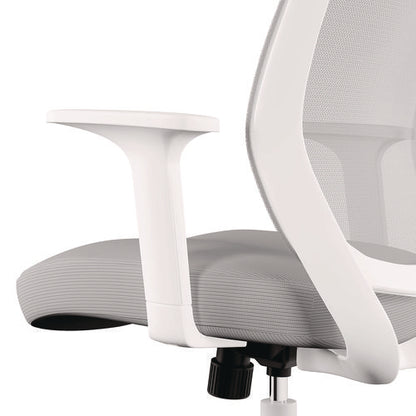 Alera Wessex Ergonomic Fabric Mesh Swivel Task Chair, Supports 275 Lb, 17.09 To 20.83 Seat Height, Gray Seat/back, White Base