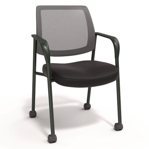 Alera Wessex Mesh Fabric Guest Chair, 24.41 X 23.62 X 35.04, Black Seat, Black Back, Black Base