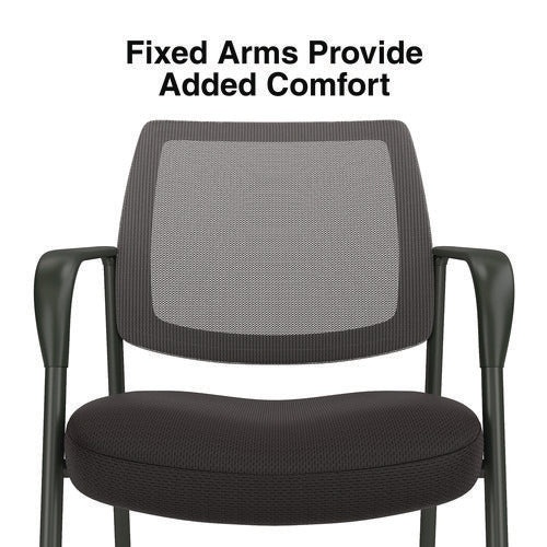 Alera Wessex Mesh Fabric Guest Chair, 24.41 X 23.62 X 35.04, Black Seat, Black Back, Black Base