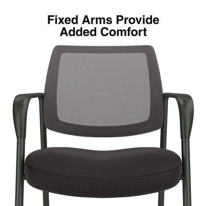 Alera Wessex Mesh Fabric Guest Chair, 24.41 X 23.62 X 35.04, Black Seat, Black Back, Black Base