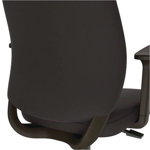 Alera Wessex Drafting Stool, Fabric, Supports Up To 275 Lb, 27.95 To 33.66 Seat Height, Black Seat, Black Back, Black Base