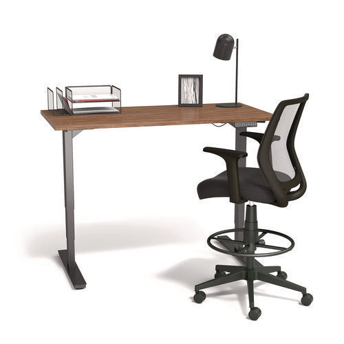 Alera Wessex Drafting Stool, Mesh Back, Supports Up To 275 Lb, 27.95 To 33.66 Seat Height, Black Seat, Black Back, Black Base