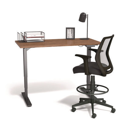 Alera Wessex Drafting Stool, Mesh Back, Supports Up To 275 Lb, 27.95 To 33.66 Seat Height, Black Seat, Black Back, Black Base