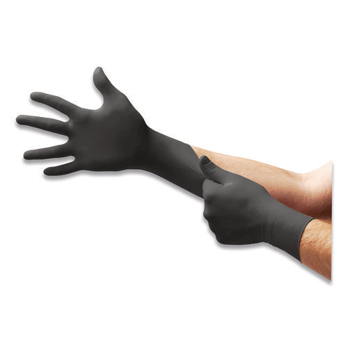 Microflex Midknight Powder-free Nitrile Gloves, Xx-large, 4.7 Mil (palm), 5.9 Mil (fingers), 9.6" Long, Black, 100/box
