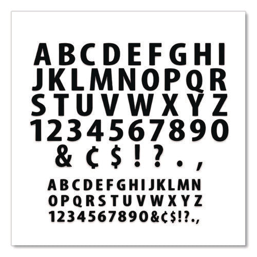 Poster And Bulletin Board Vinyl Letters And Numbers, 1" Tall Letters, 2" Tall Numbers, Black Characters, 250/pack