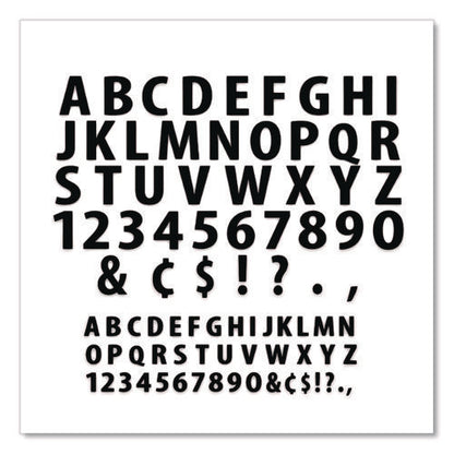 Poster And Bulletin Board Vinyl Letters And Numbers, 1" Tall Letters, 2" Tall Numbers, Black Characters, 250/pack