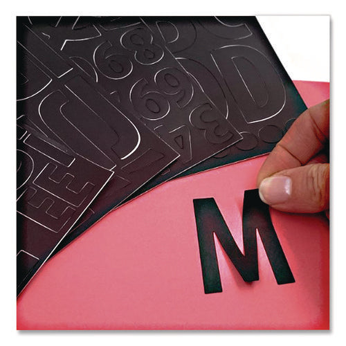 Poster And Bulletin Board Vinyl Letters And Numbers, 1" Tall Letters, 2" Tall Numbers, Black Characters, 250/pack
