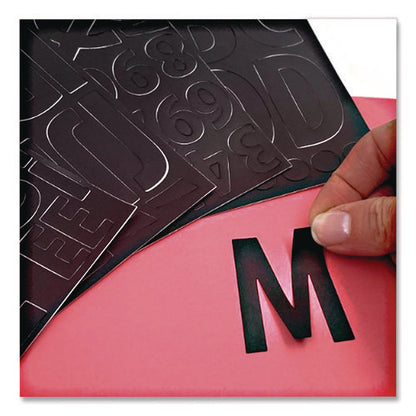 Poster And Bulletin Board Vinyl Letters And Numbers, 1" Tall Letters, 2" Tall Numbers, Black Characters, 250/pack