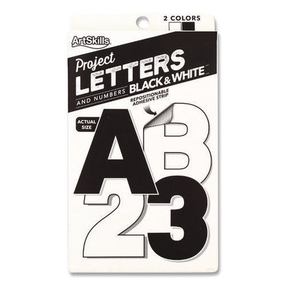 Black And White Poster Letters And Numbers, 10" Tall, Assorted Character Colors, 310/pack