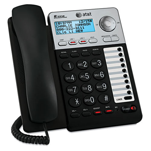 Ml17929 Two-line Corded Speakerphone, Black/silver
