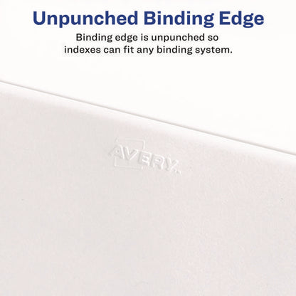 Preprinted Legal Exhibit Side Tab Index Dividers, Avery Style, 26-tab, G, 11 X 8.5, White, 25/set, (1407)