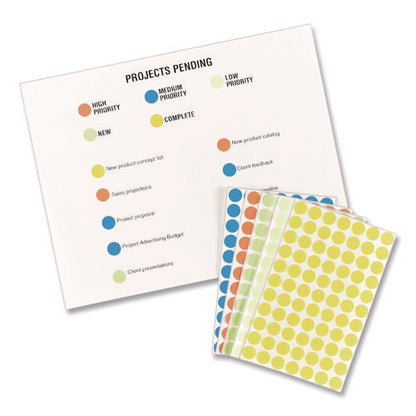 Handwrite Only Self-adhesive Removable Round Color-coding Labels, 0.5" Dia, Light Blue, 60/sheet, 14 Sheets/pack, (5050)