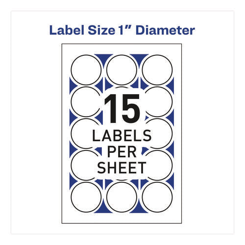 Printable Mailing Seals, 1" Dia, White, 15/sheet, 40 Sheets/pack, (5247)