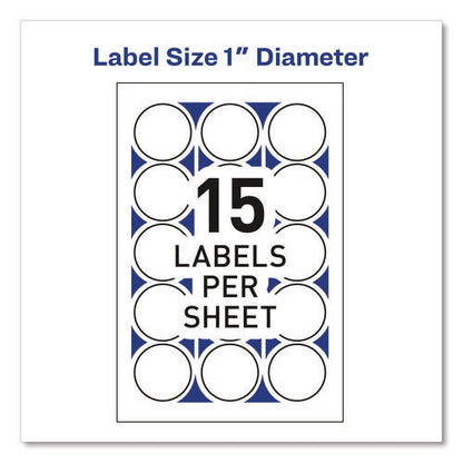 Printable Mailing Seals, 1" Dia, Clear, 15/sheet, 32 Sheets/pack, (5248)