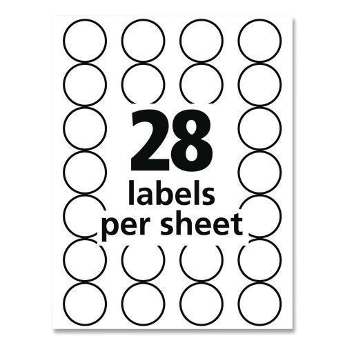 Handwrite Only Self-adhesive Removable Round Color-coding Labels, 0.75" Dia, Black, 28/sheet, 36 Sheets/pack, (5459)