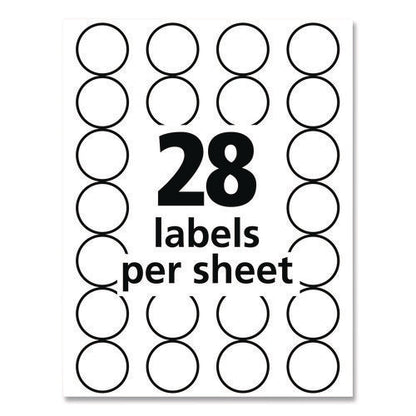 Handwrite Only Self-adhesive Removable Round Color-coding Labels, 0.75" Dia, Black, 28/sheet, 36 Sheets/pack, (5459)