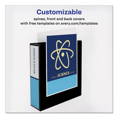 Durable View Binder With Durahinge And Ezd Rings, 3 Rings, 3" Capacity, 11 X 8.5, Black, (9700)