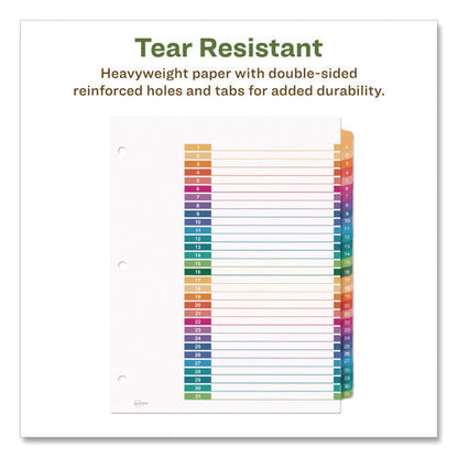 Customizable Table Of Contents Ready Index Dividers With Multicolor Tabs, 31-tab, 1 To 31, 11 X 8.5, White, 1 Set