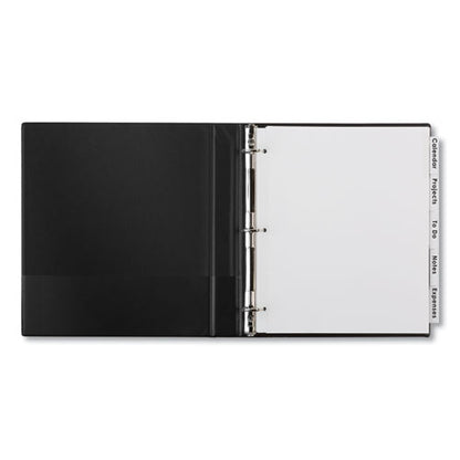 Insertable Big Tab Dividers, 5-tab, Single-sided Copper Edge Reinforcing, 11.13 X 9.25, White, Clear Tabs, 1 Set