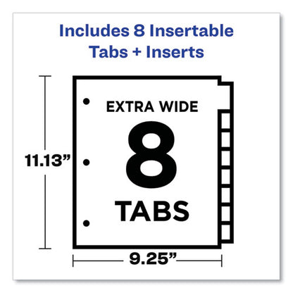 Insertable Big Tab Dividers, 8-tab, 11.13 X 9.25, White, Assorted Tabs, 1 Set
