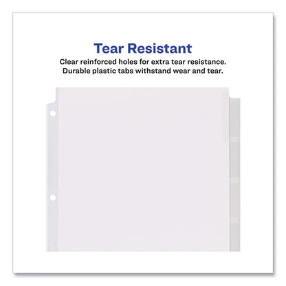 Insertable Big Tab Dividers, 8-tab, 11.13 X 9.25, White, Clear Tabs, 1 Set