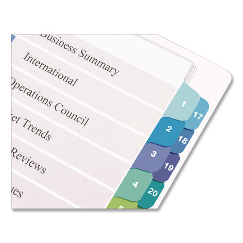Customizable Toc Ready Index Double Column Multicolor Tab Dividers, 16-tab, 1 To 16, 11 X 8.5, White, 1 Set